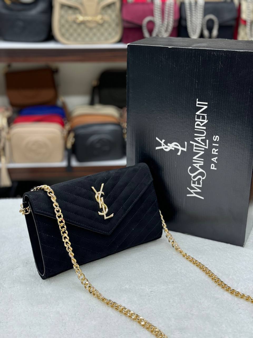 Quilted Shoulder Bag Süet