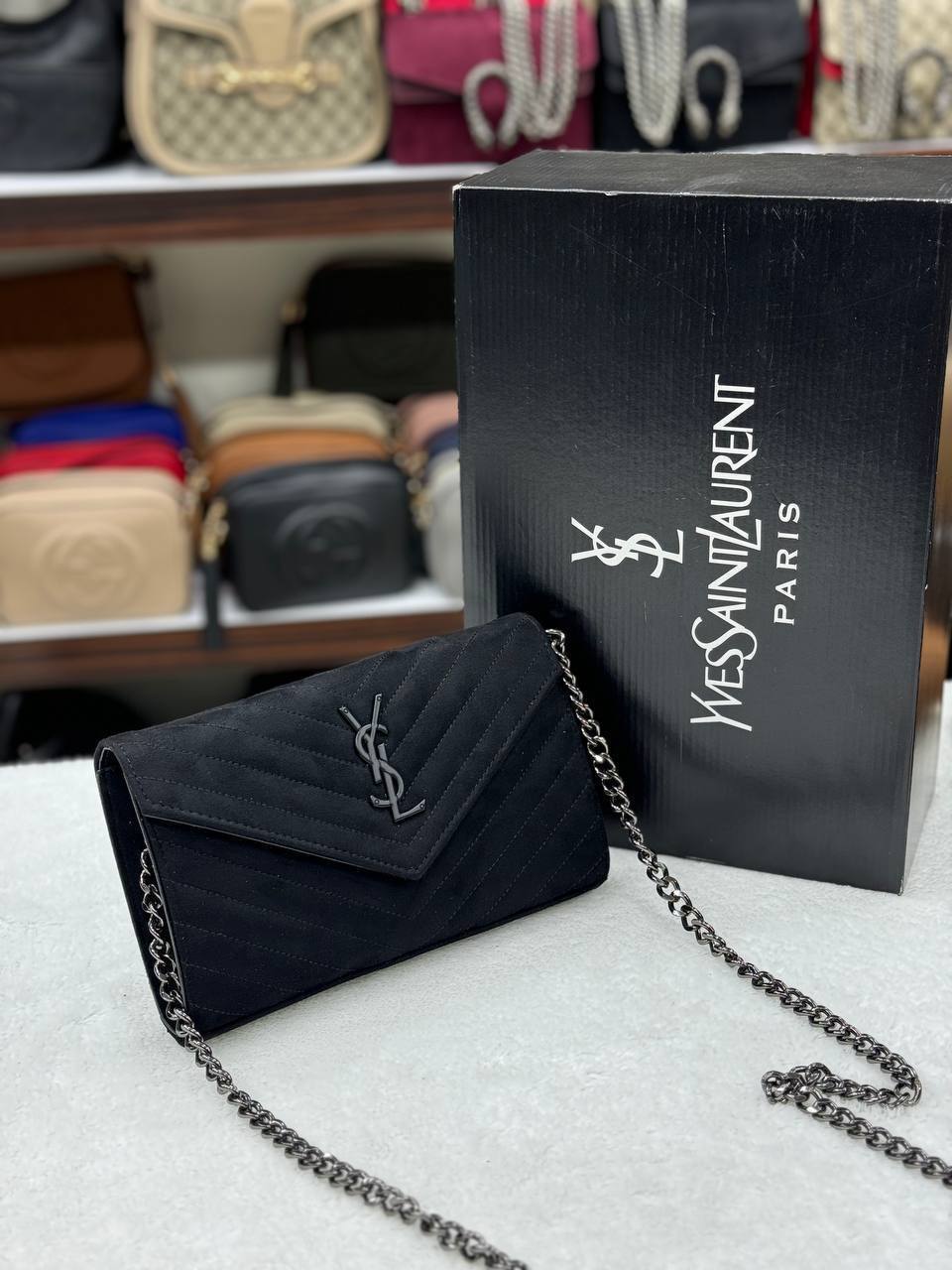 Quilted Shoulder Bag Süet