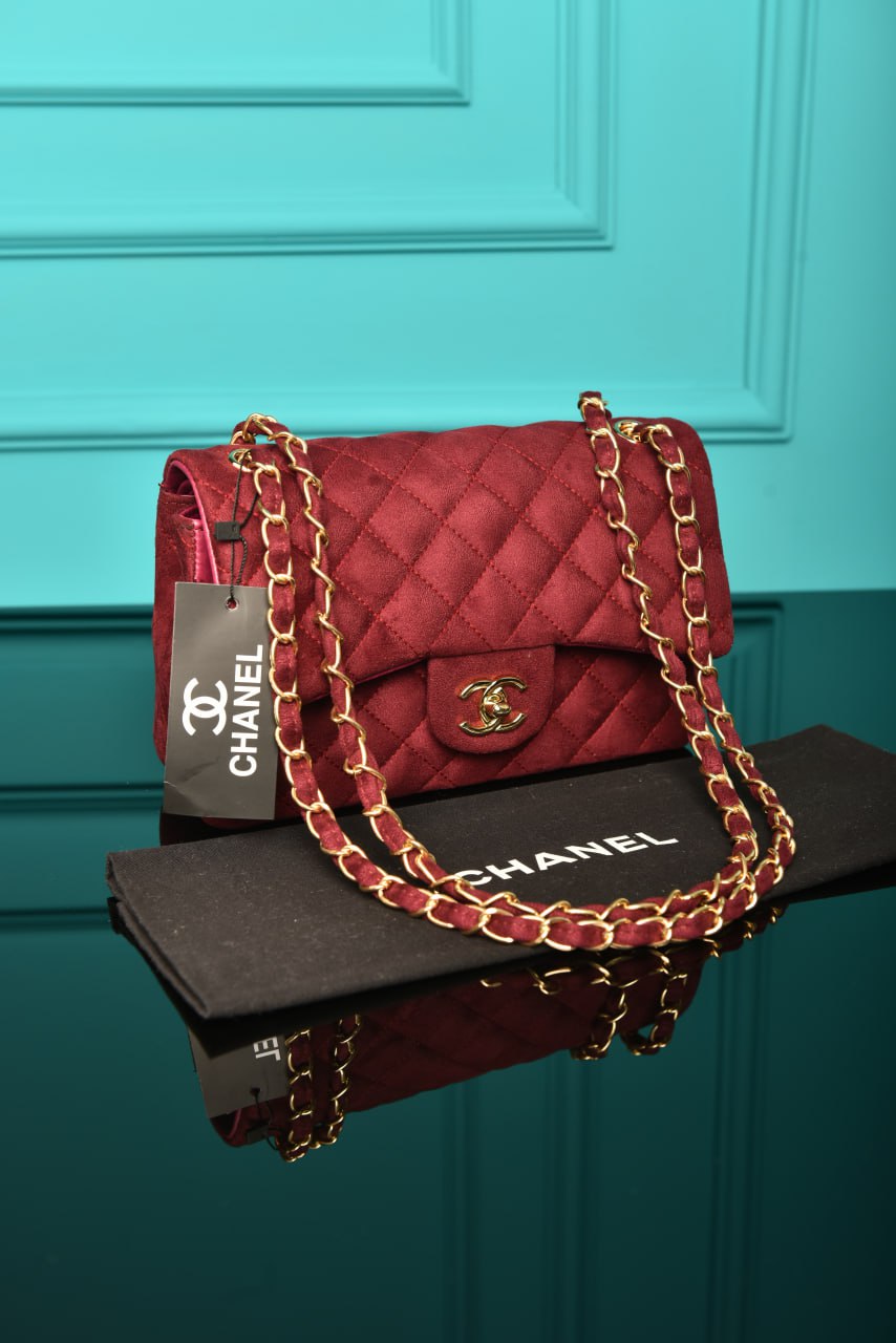 2.55 Double Flap Bag in Suede